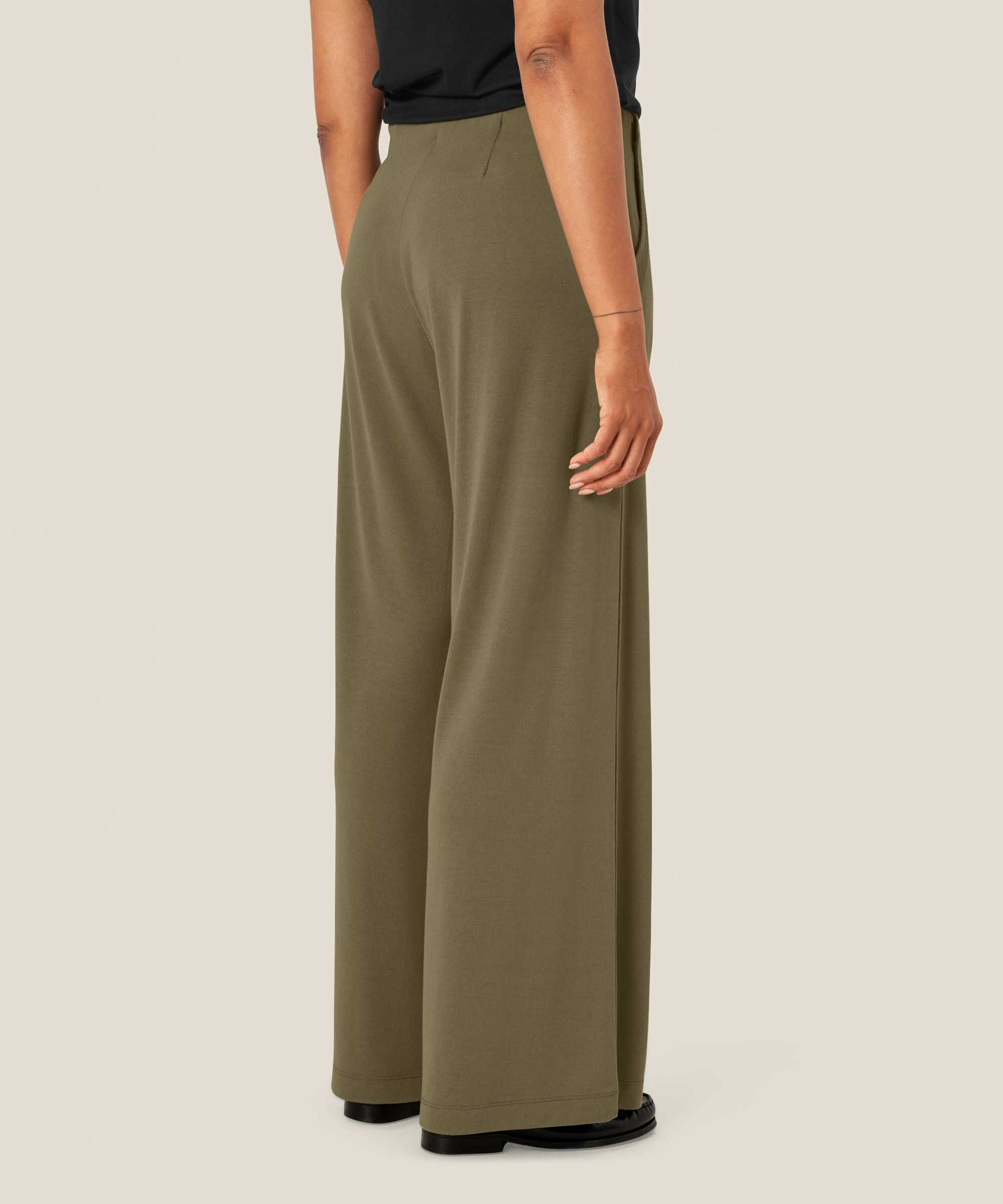 pantalon en jersey avec taille élastique, D. Lichen Green