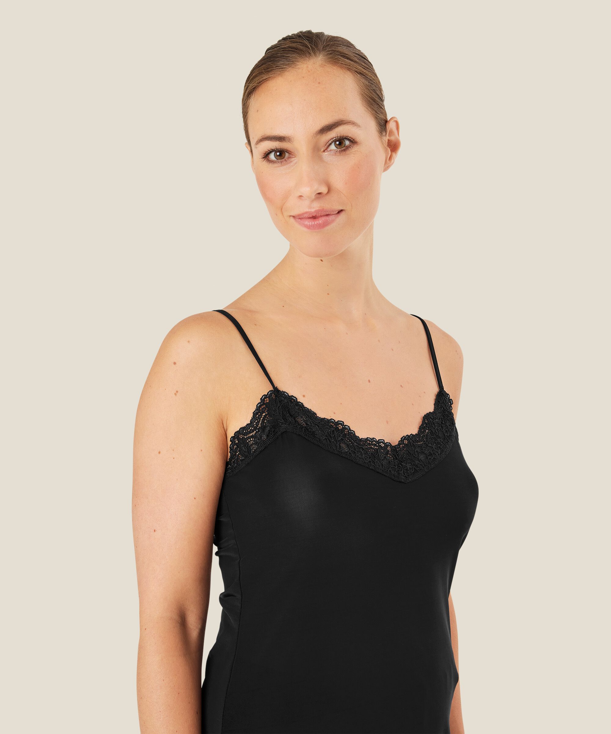 Débardeur avec dentelle, Black