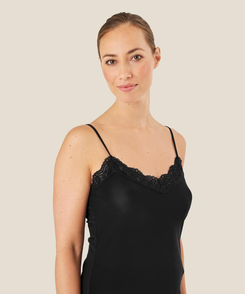 Débardeur avec dentelle, Black