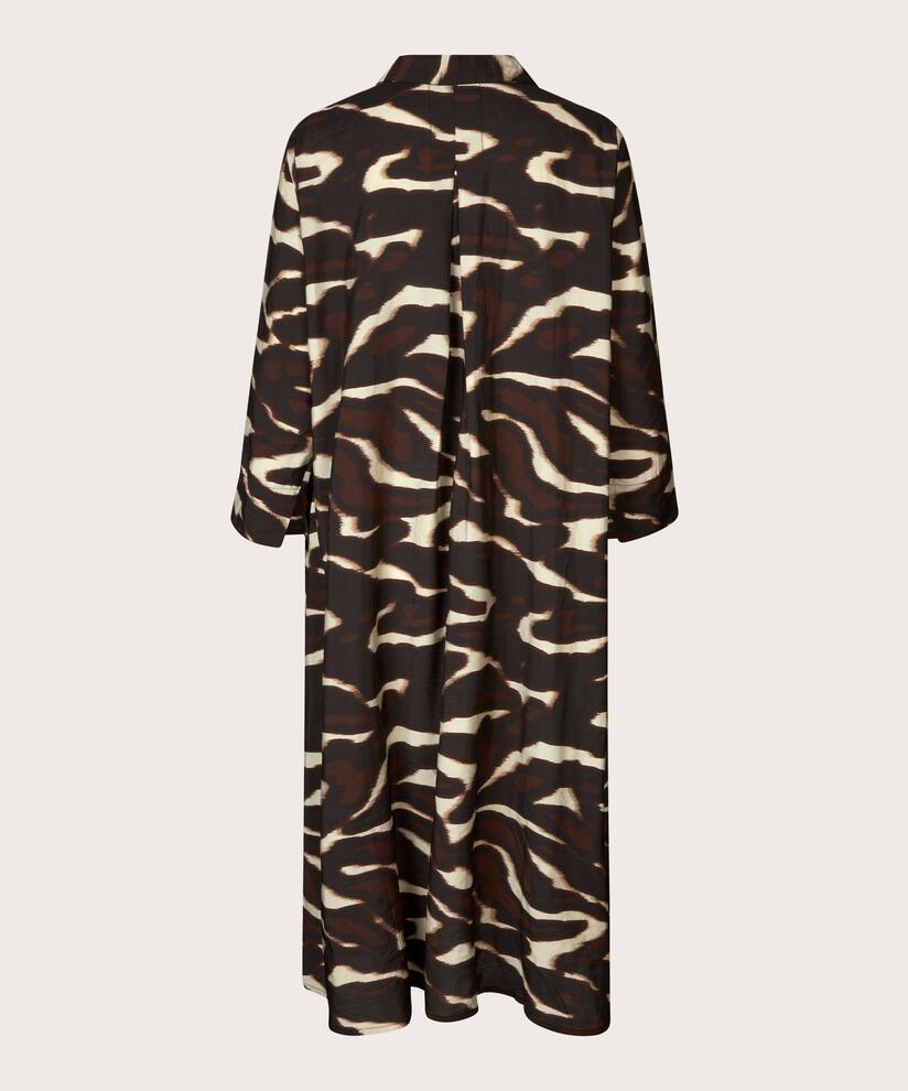 robe en viscose avec boutons et col, Coffee Bean