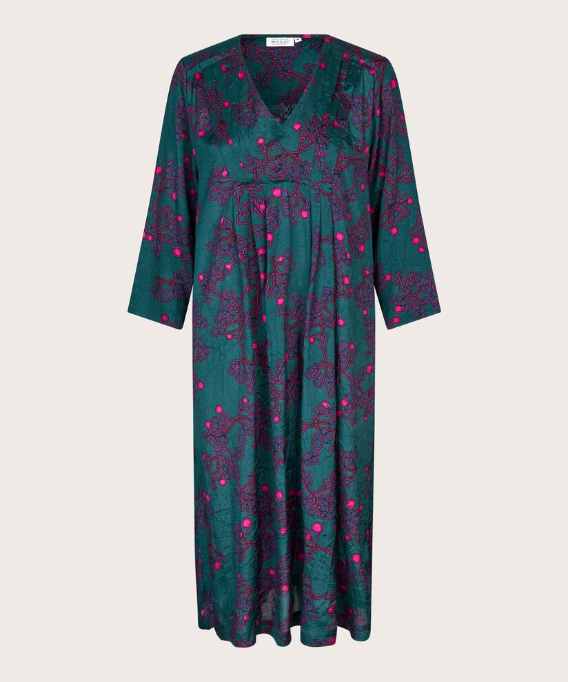 robe en viscose imprimée avec col en V, Reflect Pond
