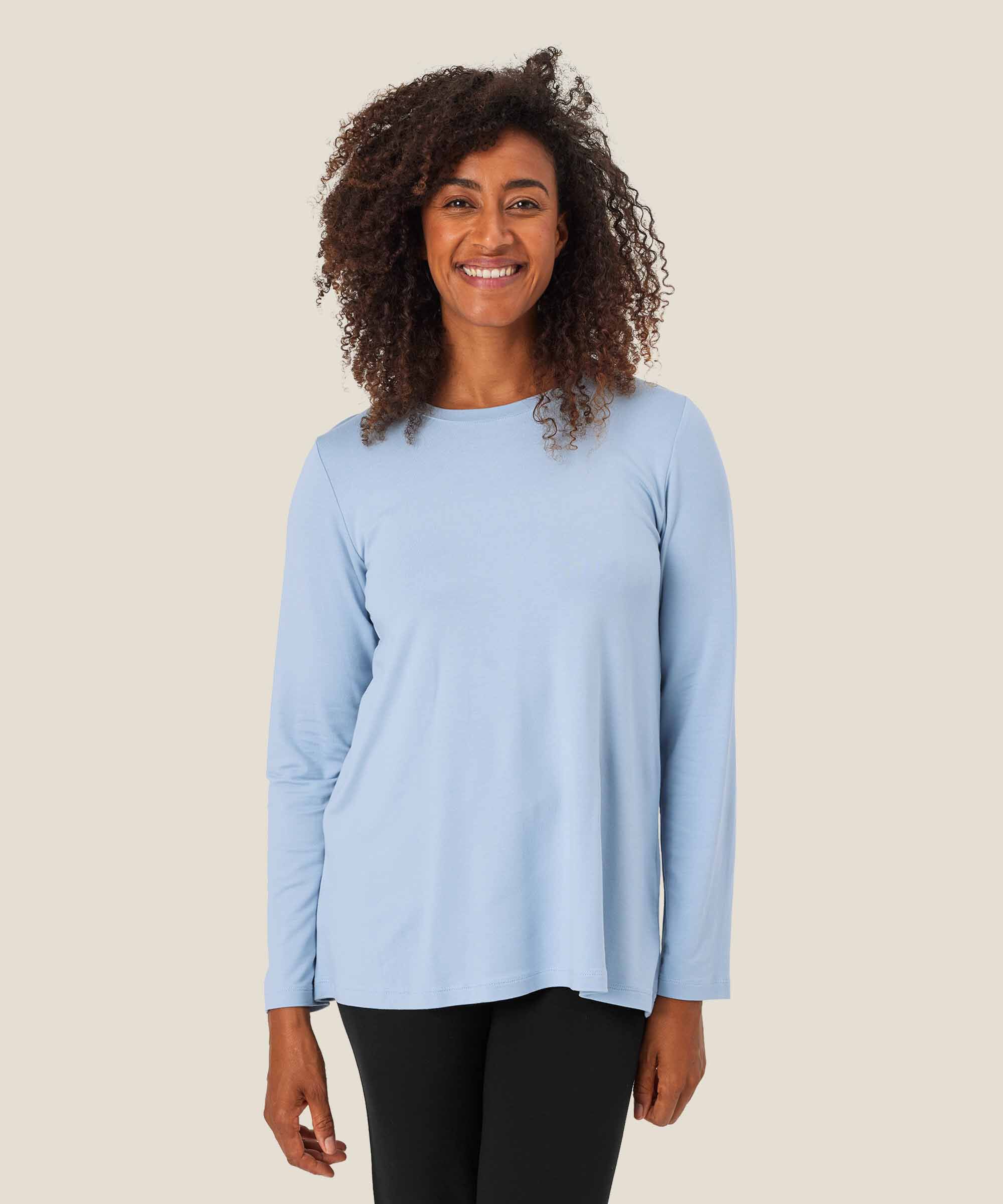 top en jersey avec plis dans le dos, Blue Fog