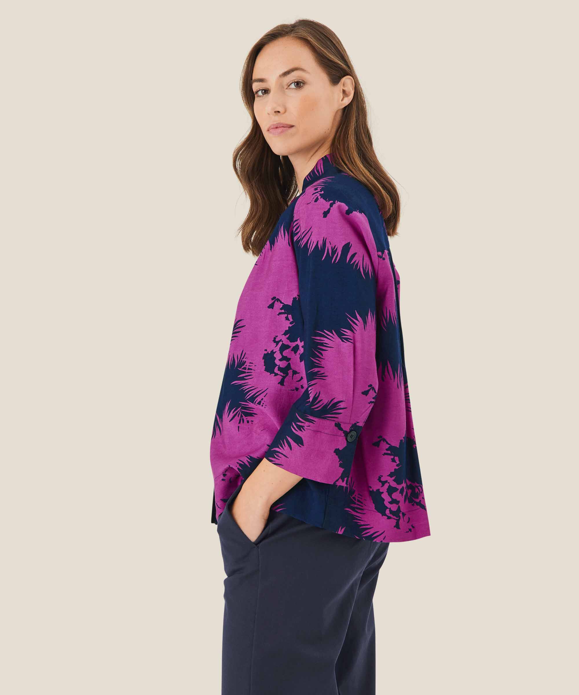 chemise boutonnée en coton, Wild Aster