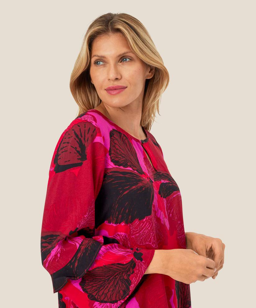 Blouse En Viscose Avec Détail Boutonné, Haute Red