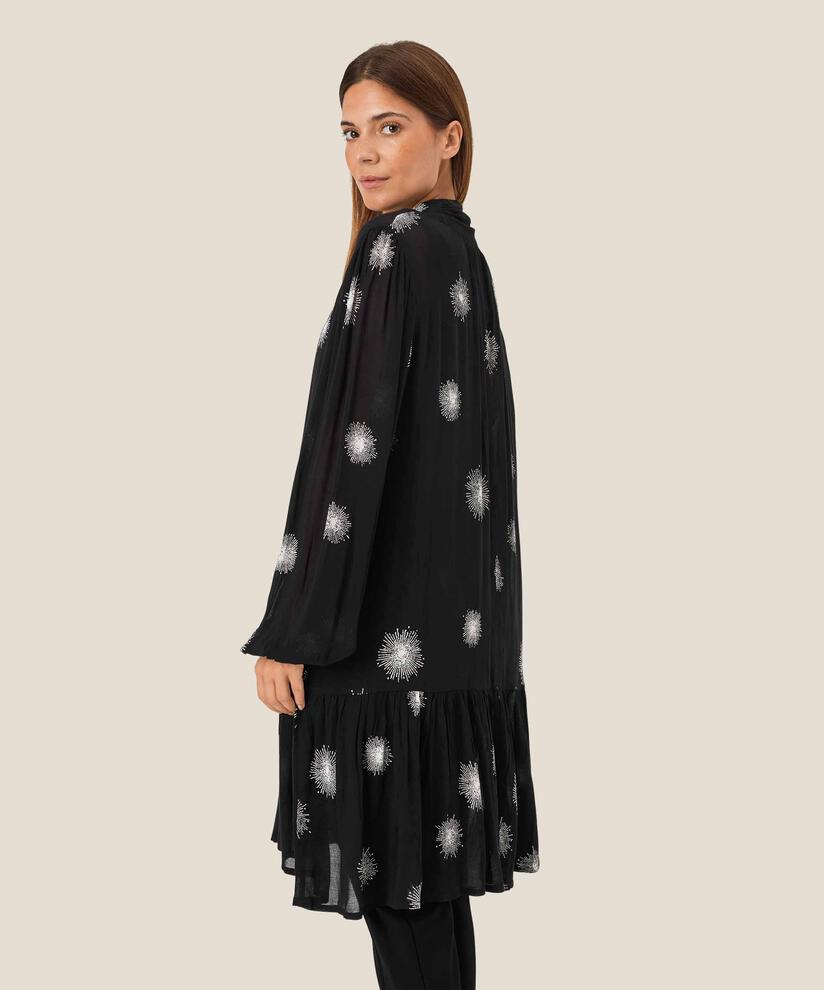 tunique transparente avec liens au cou, Black