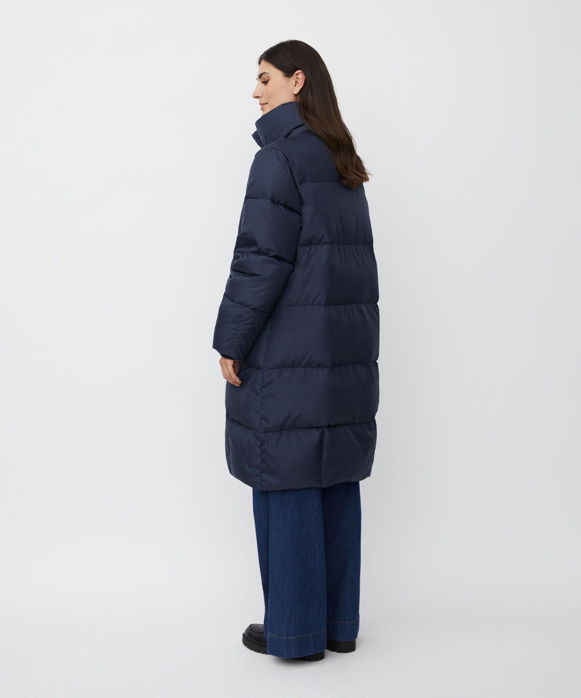manteau en duvet à col montant, Mood Indigo