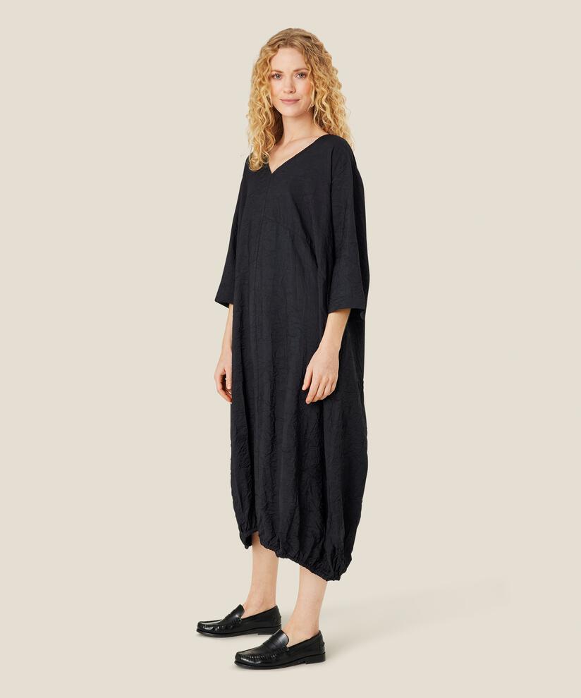 robe en viscose avec bord élastique, Black