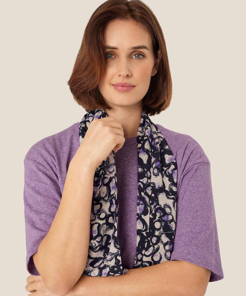 écharpe imprimée en viscose, Meadow Violet