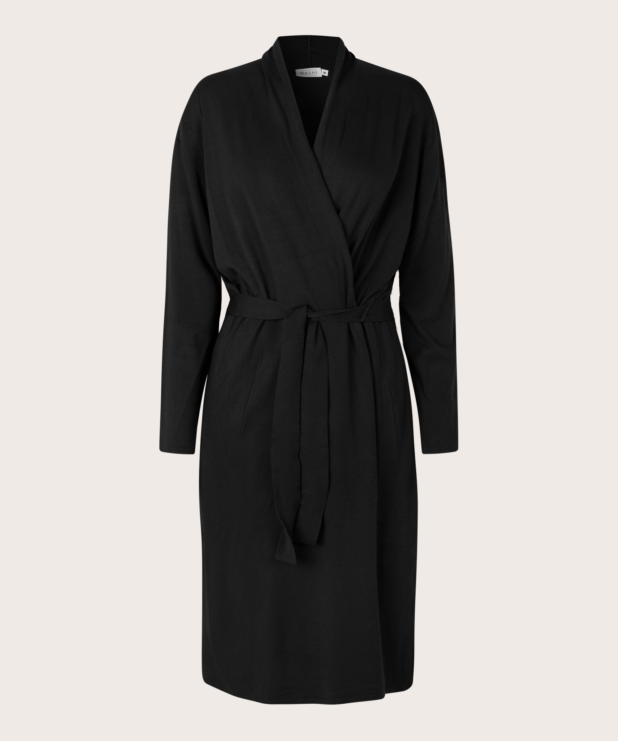 long cardigan avec ceinture, Black