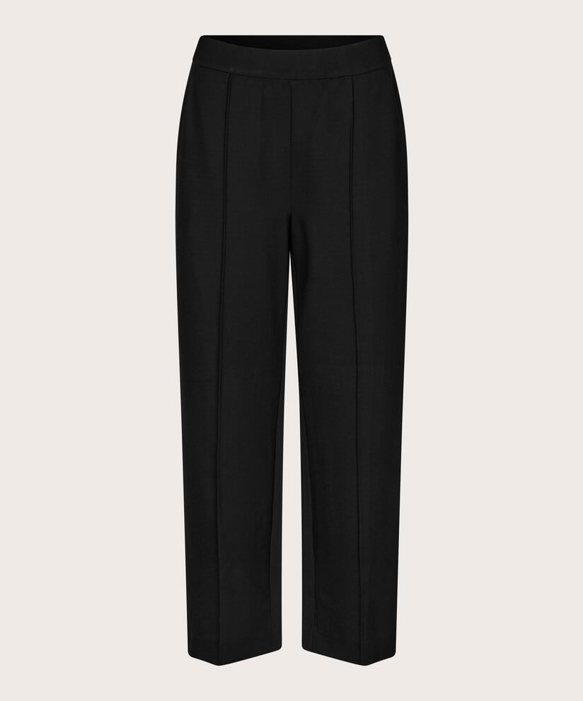 Pantalon En Jersey Avec Plis Cousus, Black