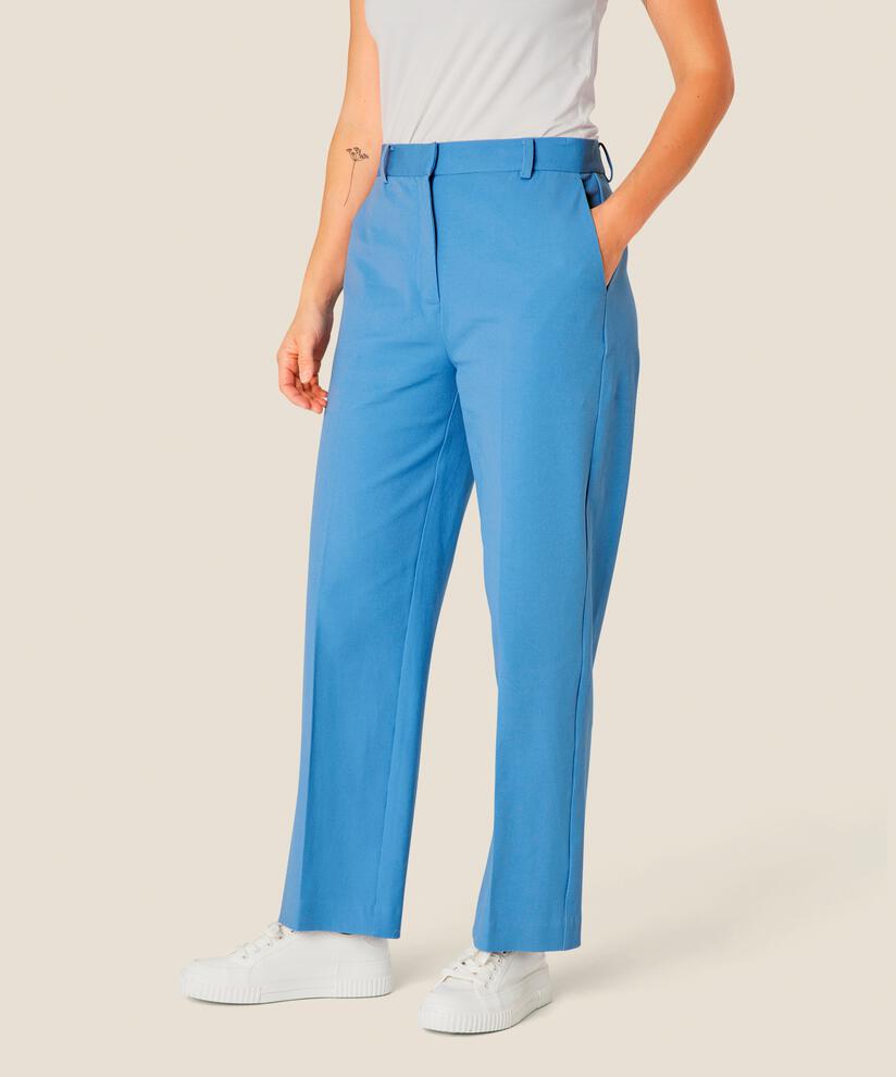 Pantalon En Coton Épais Avec Poches Fendues, Blue Bonnet