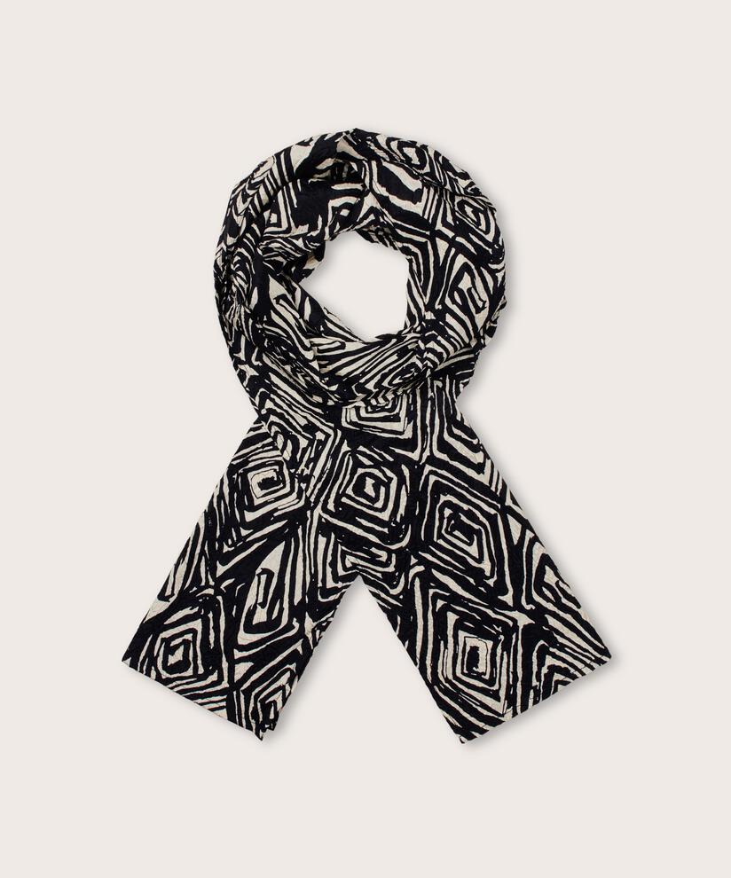 écharpe imprimée en viscose, Black