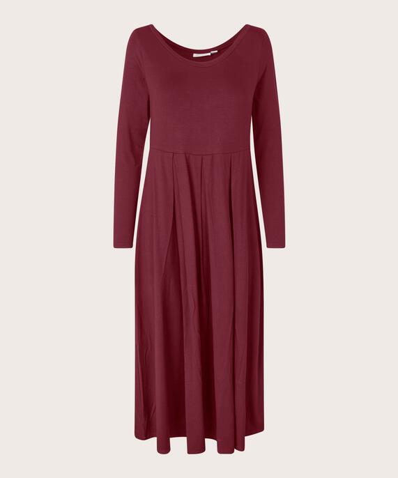 robe en jersey à manches longues et col rond, Tawny Port
