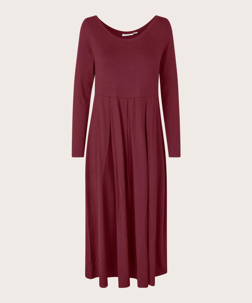 robe en jersey à manches longues et col rond, Tawny Port