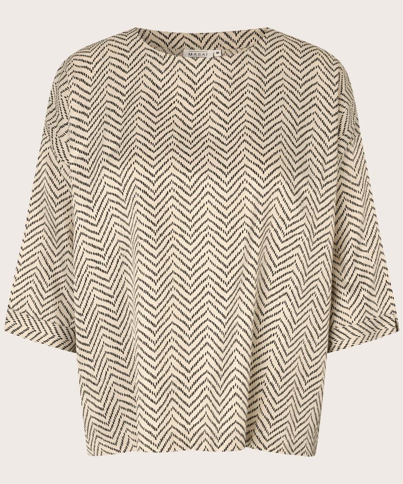 Blouse En Viscose À Manches 3/4, Fog
