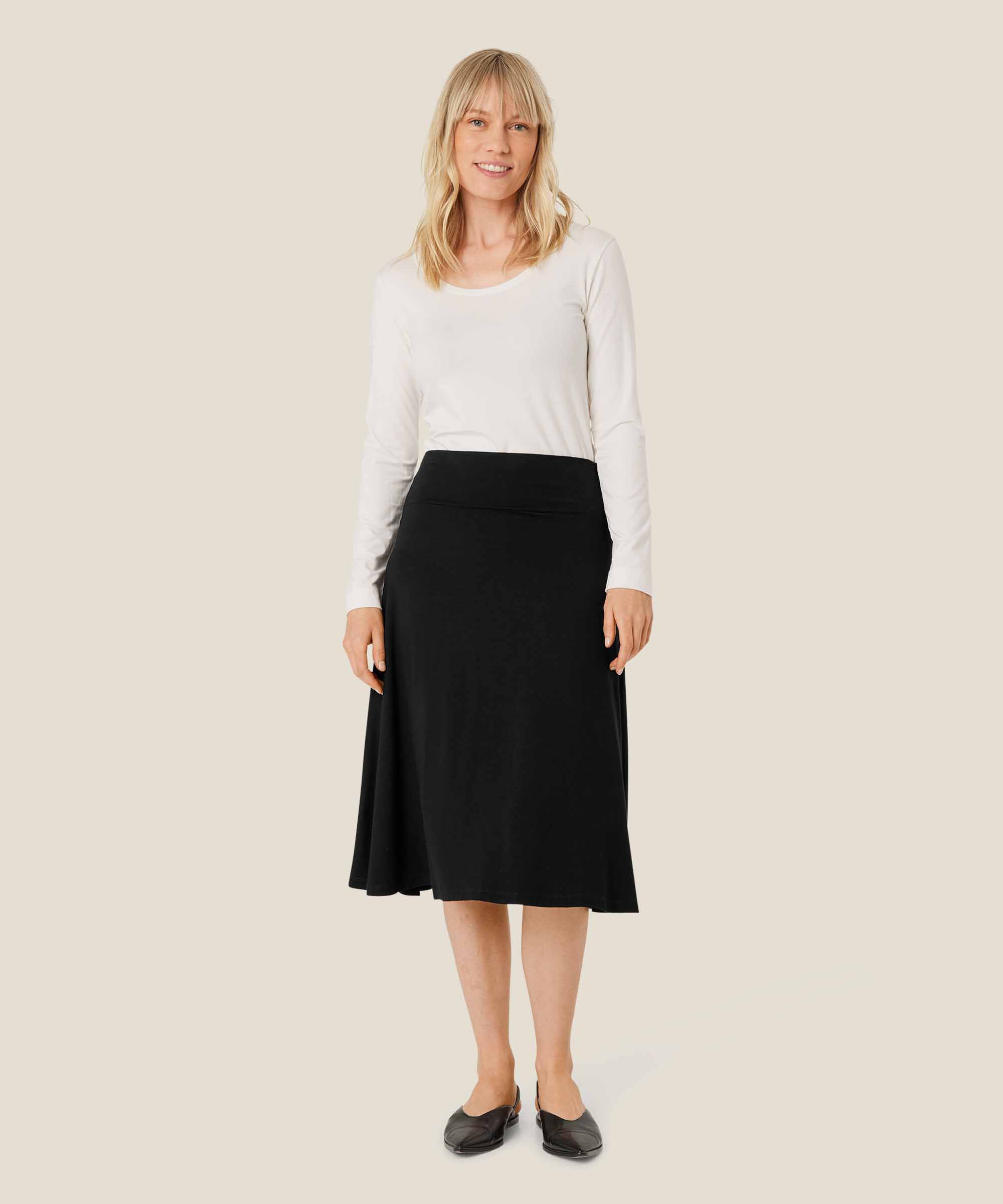 jupe classique en jersey stretch, Black