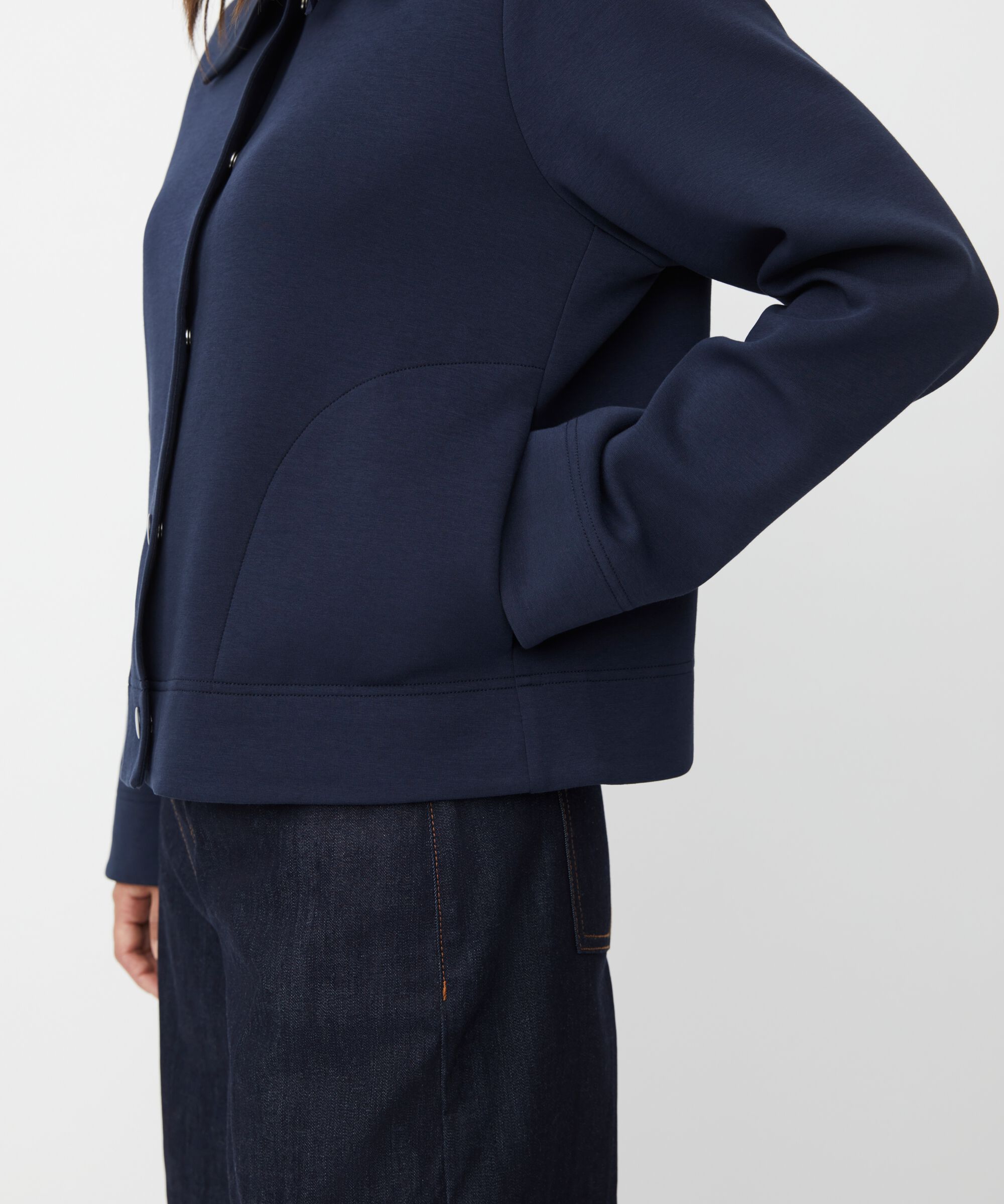 veste courte en jersey épais, Navy Blazer
