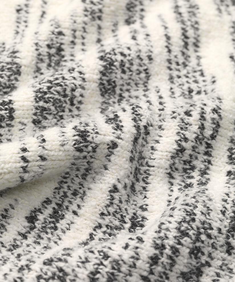 pull en maille à col montant et bords côtelés, Black