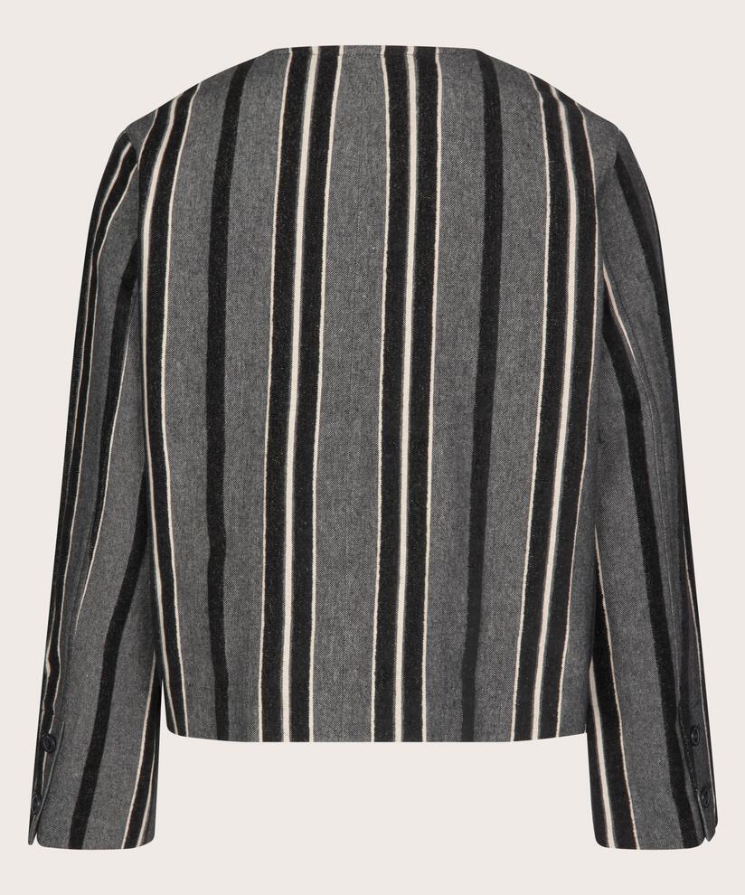 veste courte rayée avec doublure, Black