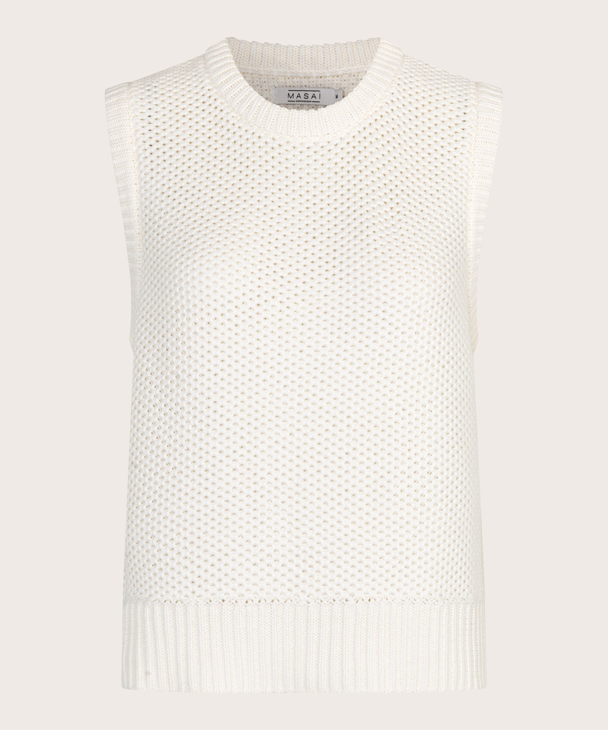 Gilet en coton tricoté avec motif troué, Jet Stream