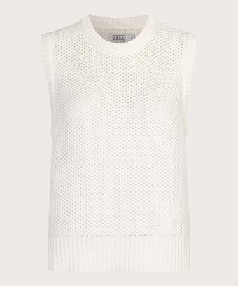 Gilet en coton tricoté avec motif troué, Jet Stream