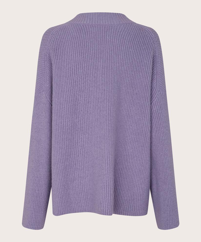 pull en maille côtelée avec col en V, Wisteria