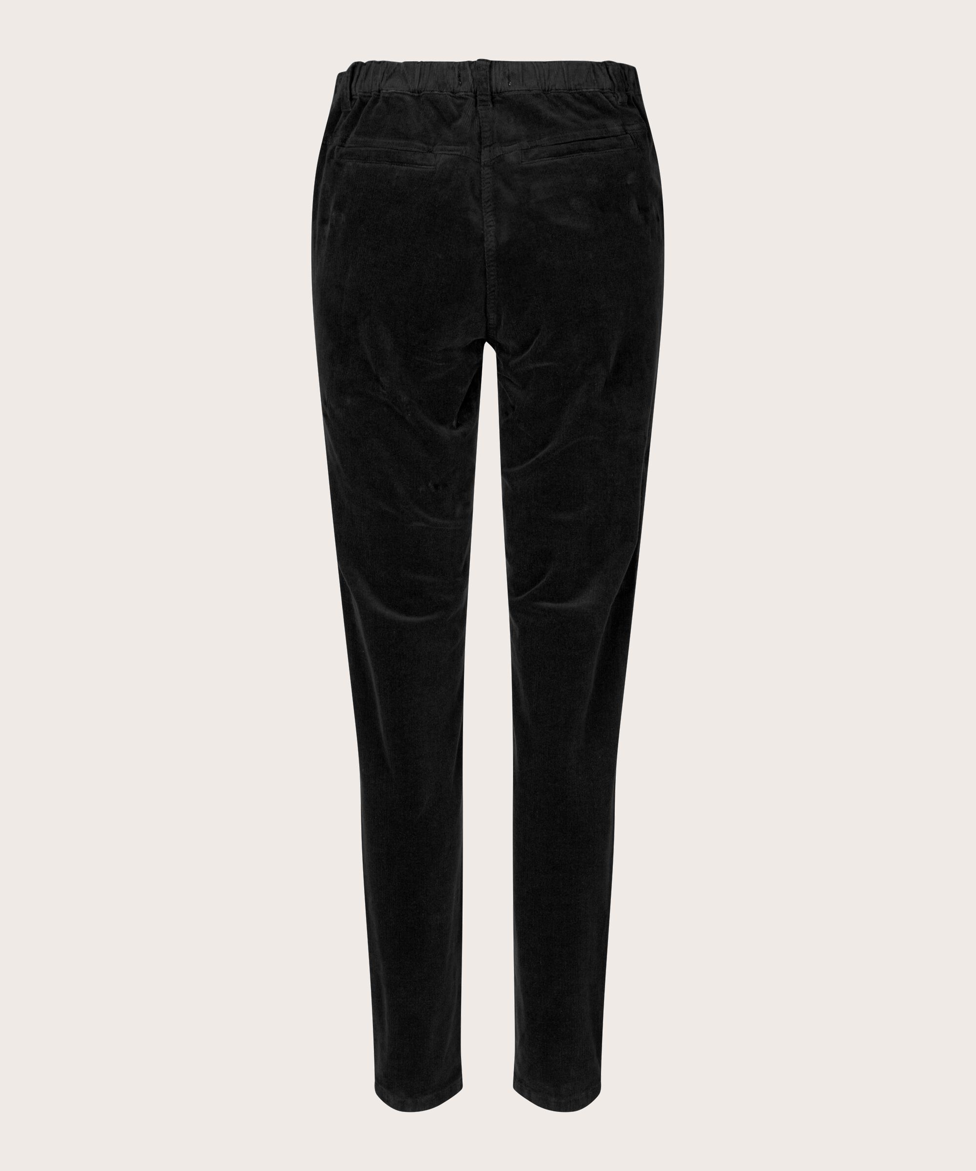 pantalon en velours côtelé coupe slim, Black