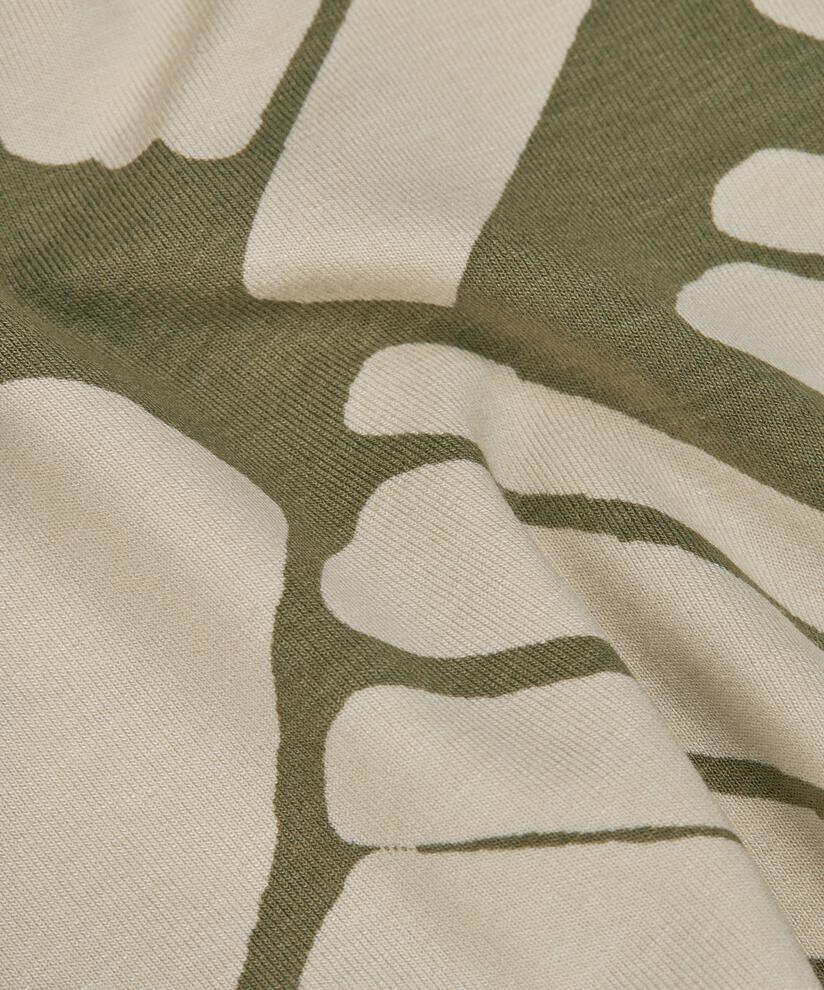 tunique en jersey imprimé à col v, Dusky Green