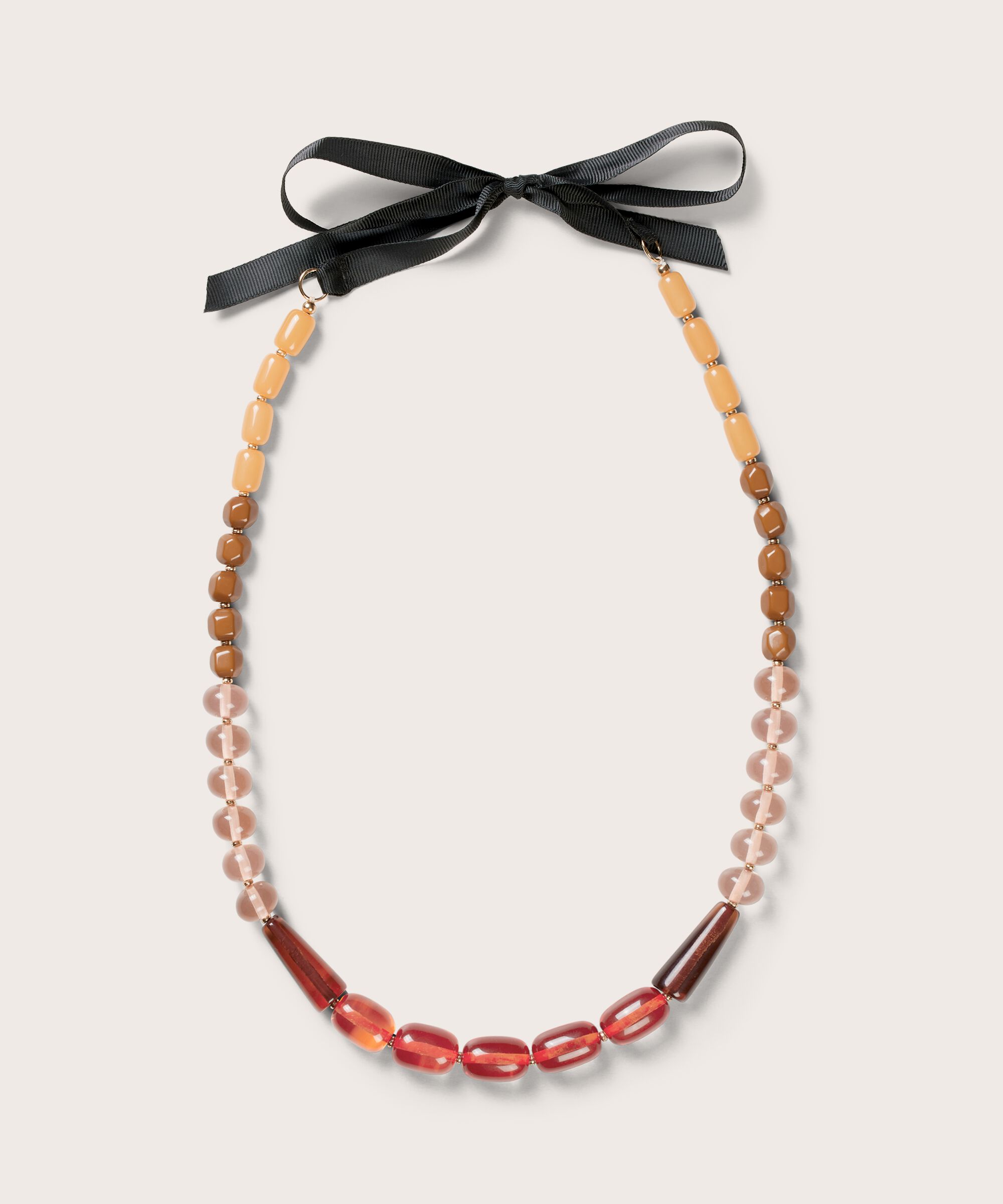collier avec perles colorées, Orange com