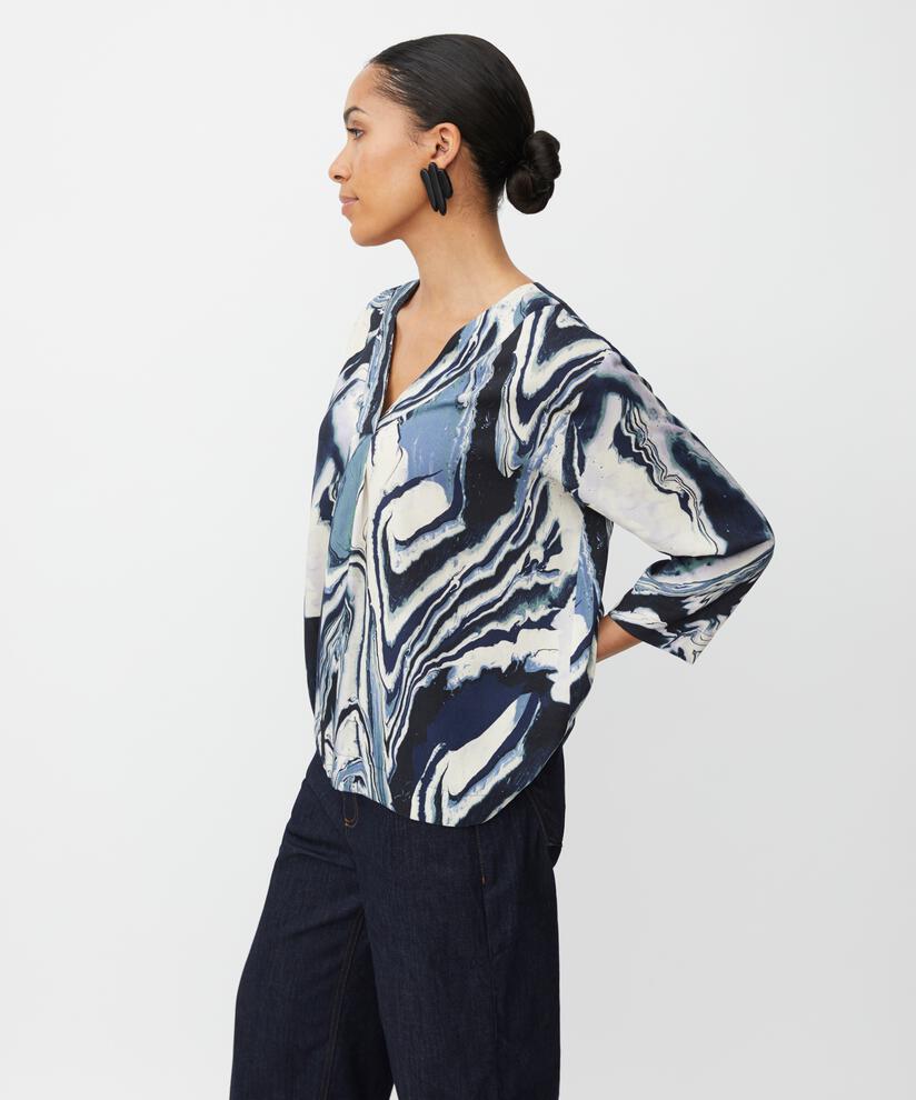 Blouse En Viscose À Col V, Wisteria