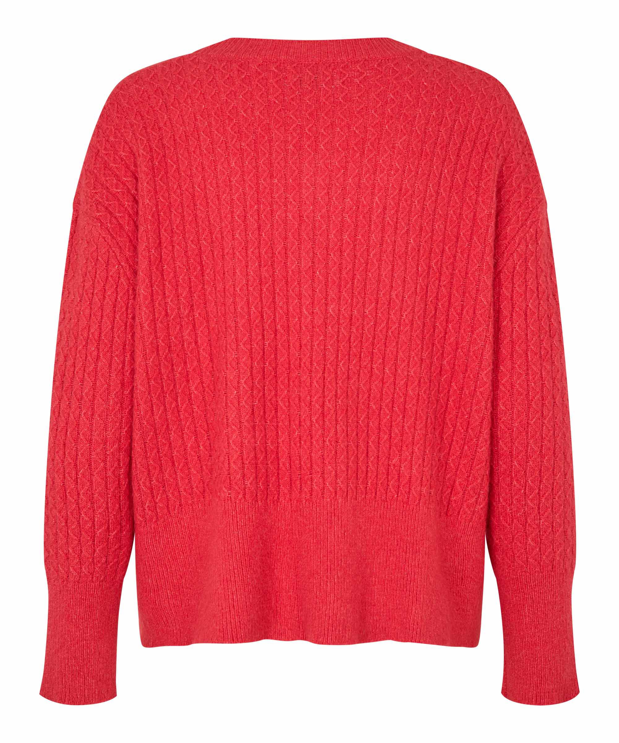 Pull en maille &agrave; la structure subtile, Poinsettia