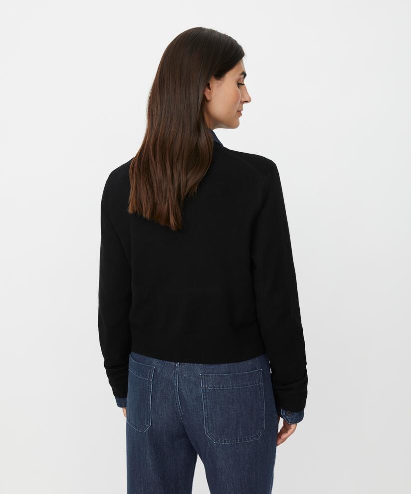 cardigan à manches longues avec boutons en strass, Black