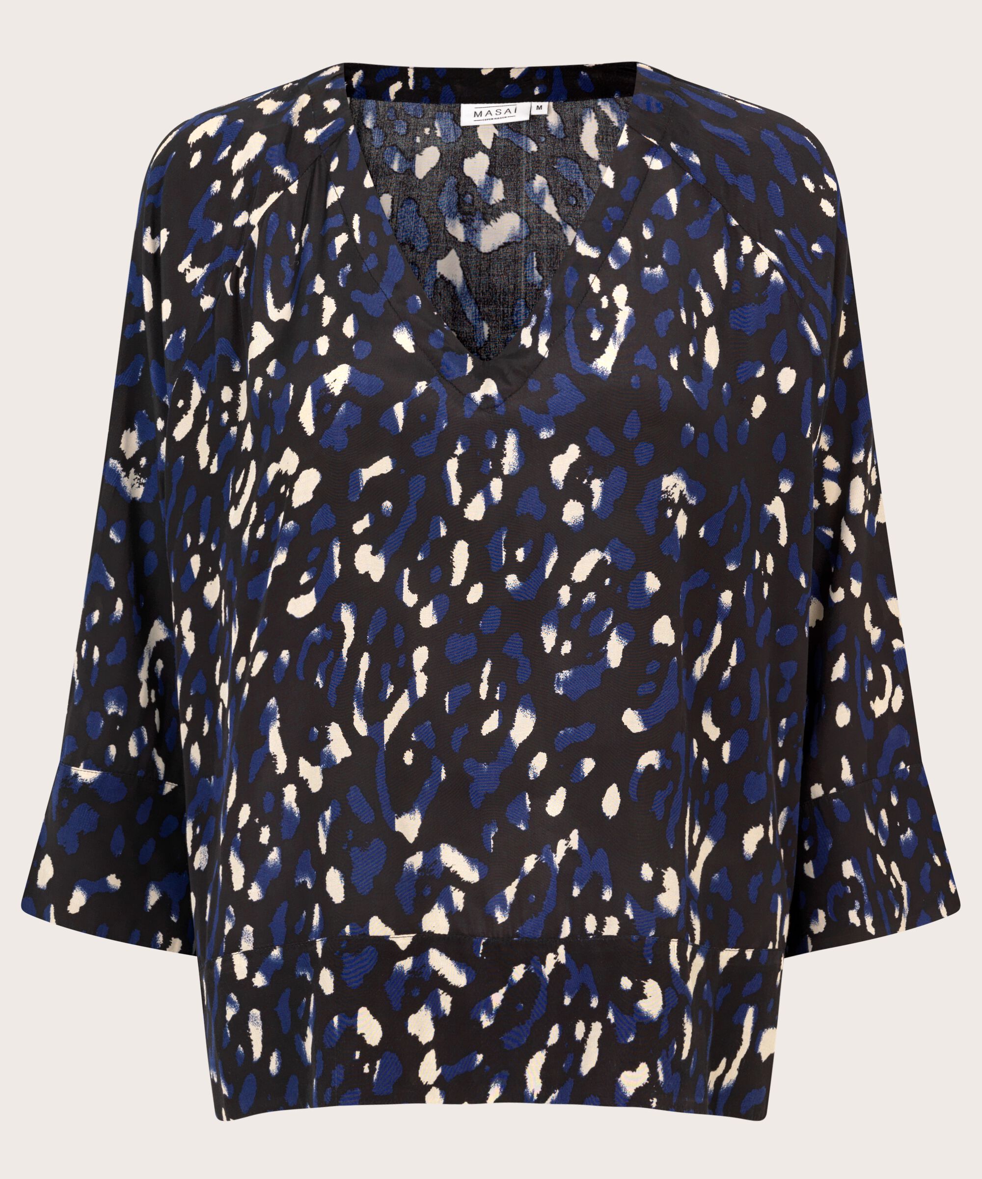 Blouse En Viscose À Col V, Medieval blue