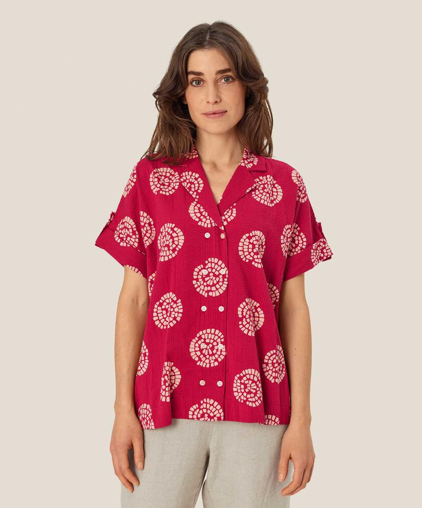 chemise en coton avec fermeture à double boutonnage, Persian Red
