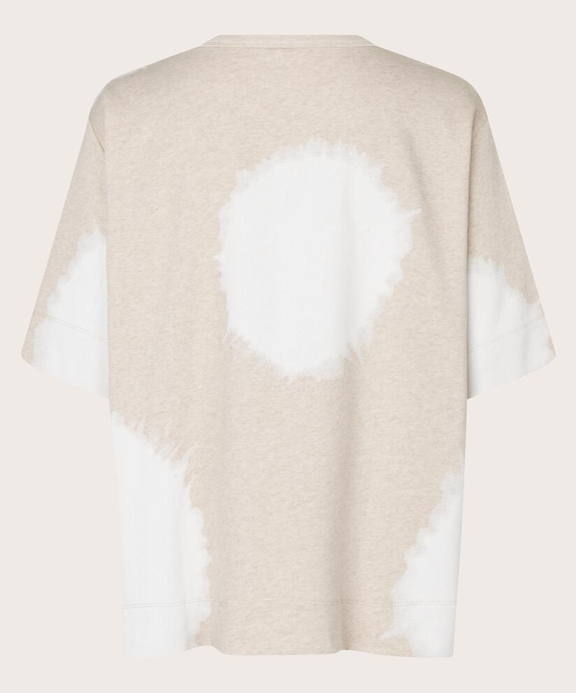 t-shirt à col rond en qualité sweat, Beige melange