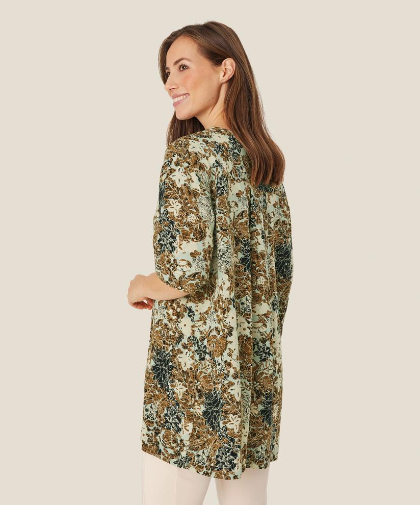 tunique en viscose à motifs et manches mi-longues, Bok Choy