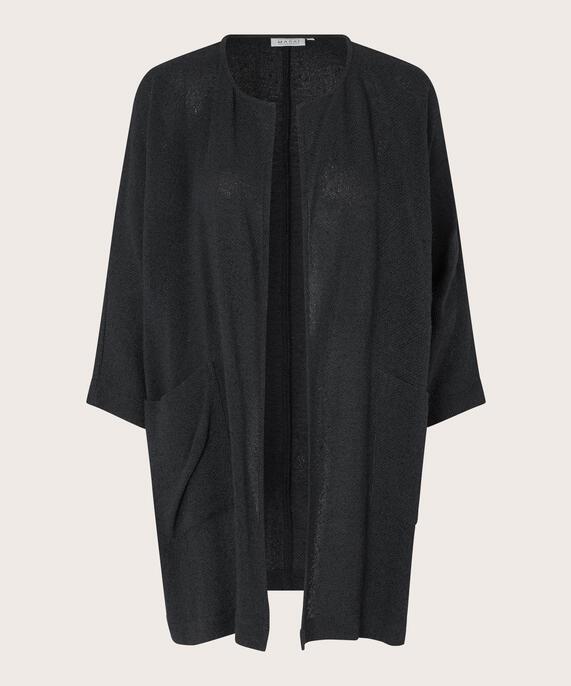 Veste Longue En Bouclé, Black