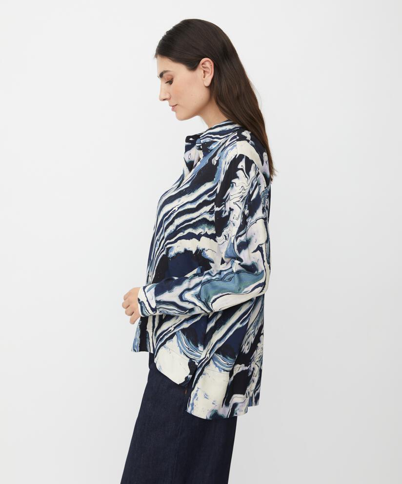 chemise en viscose à manches longues et dos plus long, Wisteria