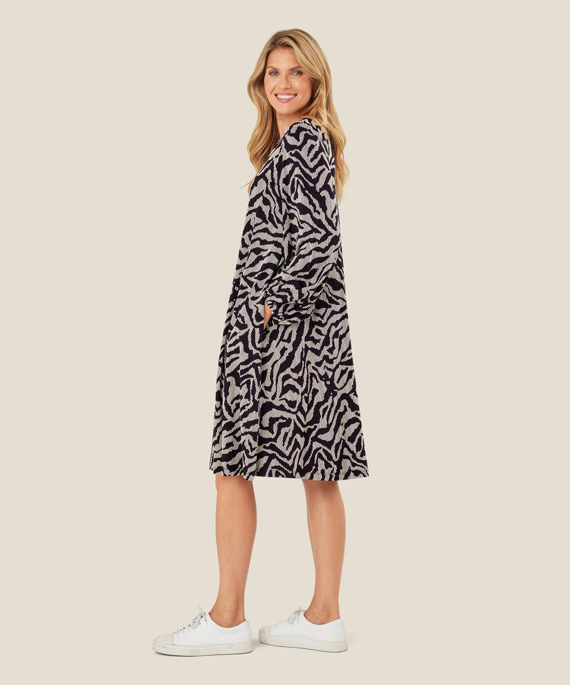 robe en jersey doux avec imprimé, Black