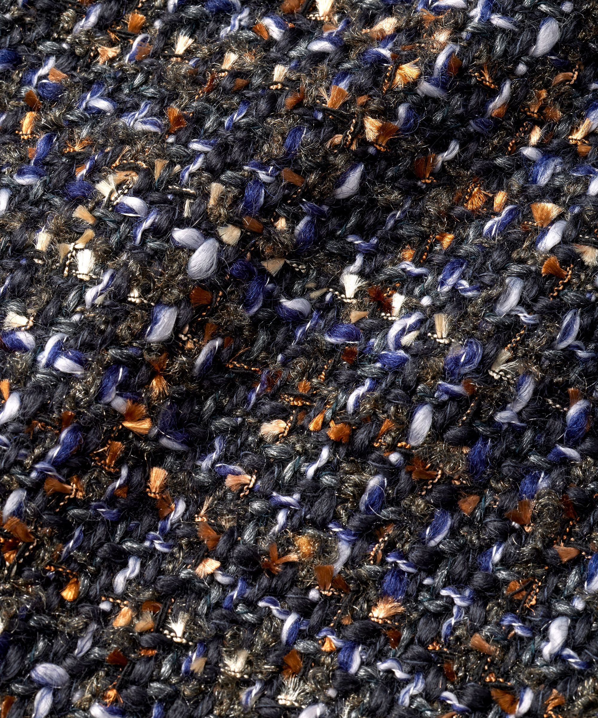 élégante veste bouclée à col rond, Black