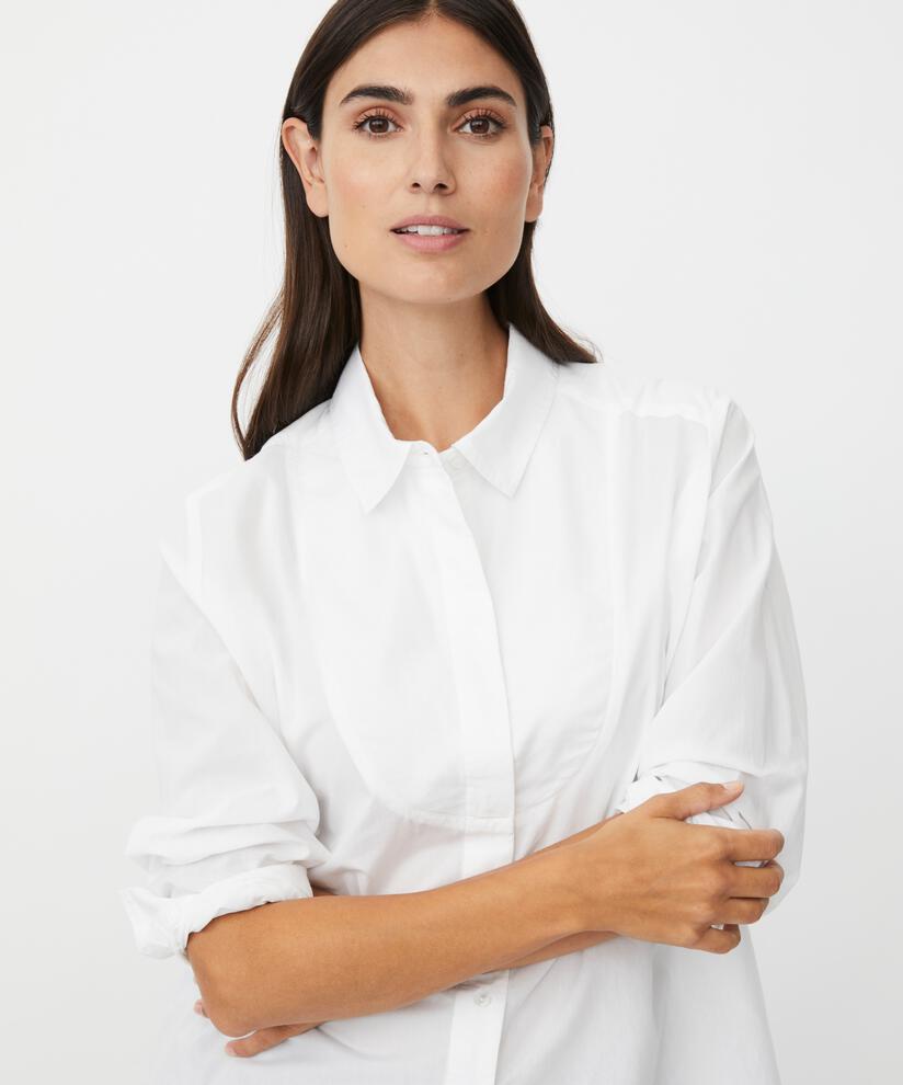 chemise classique en coton avec poignets, White
