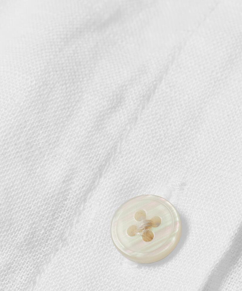chemise en lin à manches trois-quarts et lien à la taille, White