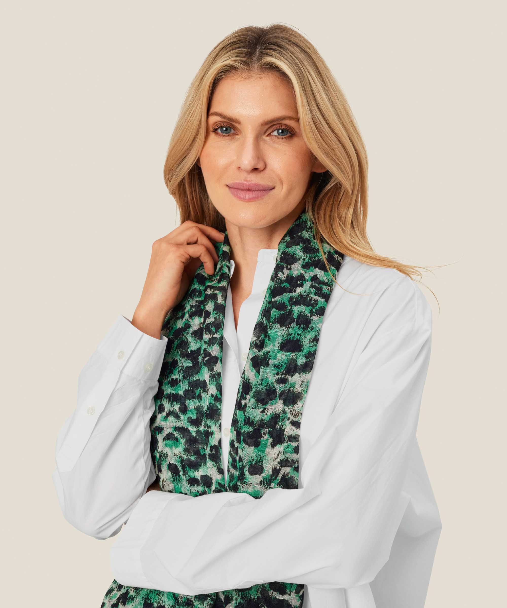 écharpe à imprimé léopard, Winter Green