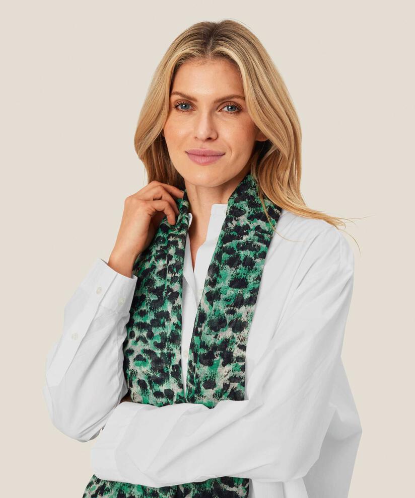 écharpe à imprimé léopard, Winter Green