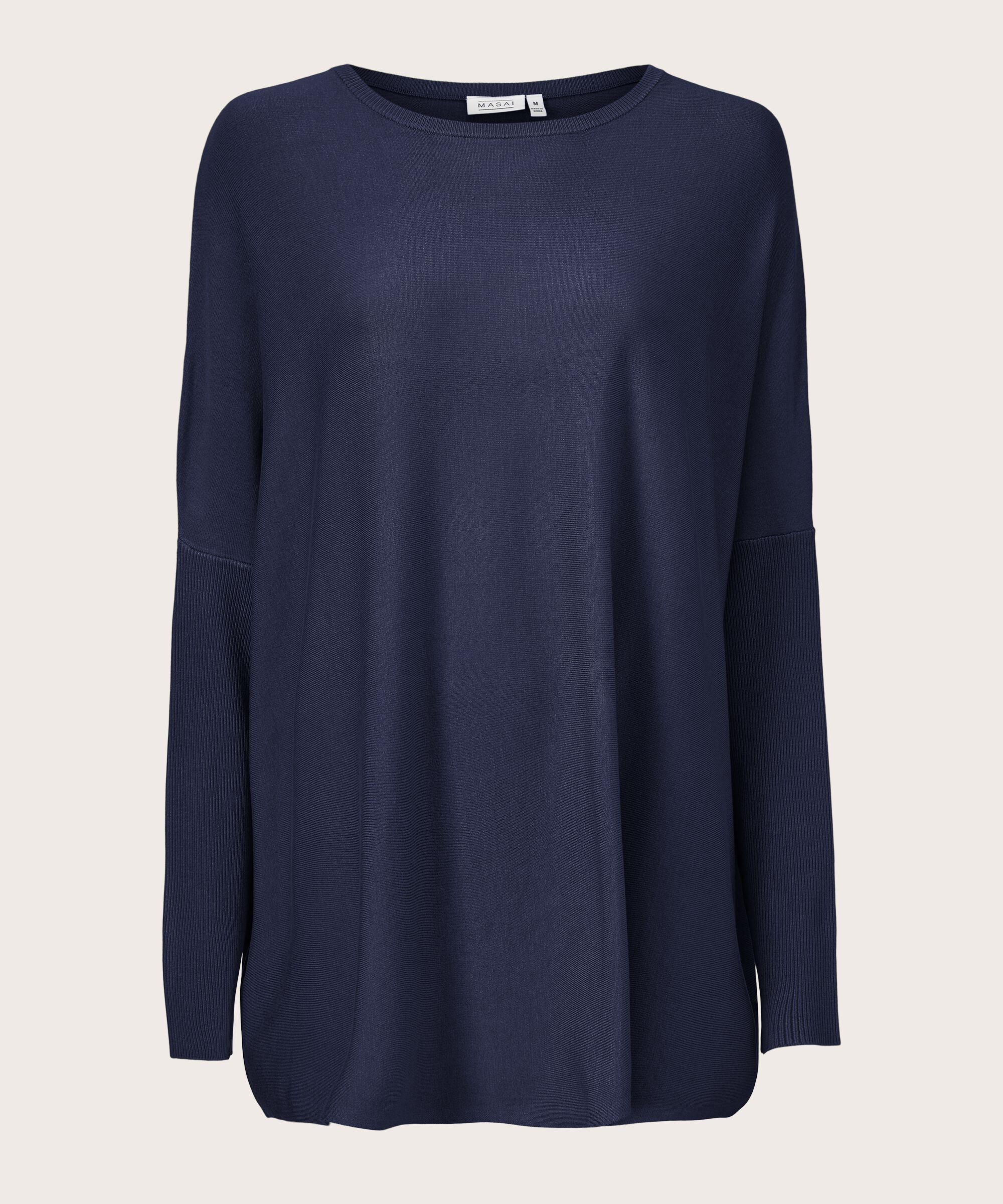 Pull Oversize À Manches Étroites, Navy
