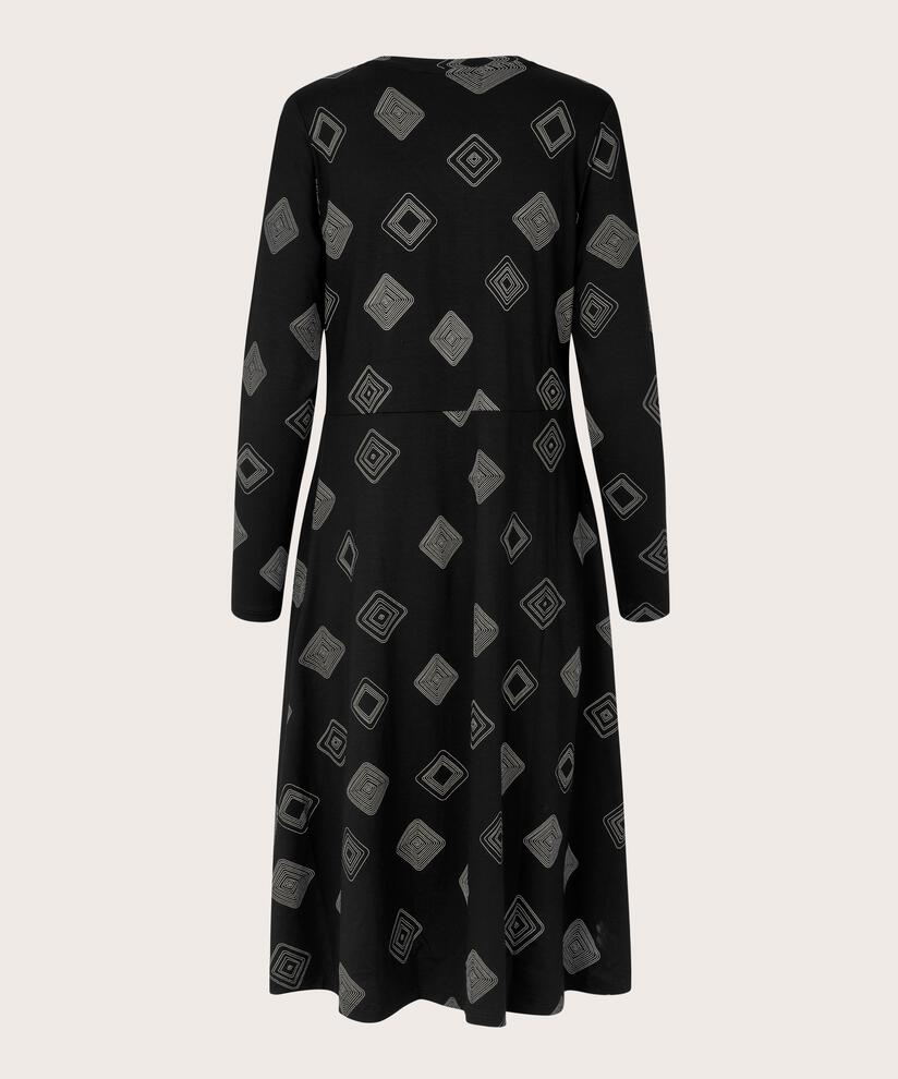 robe en jersey imprimé avec poches fendues, Black