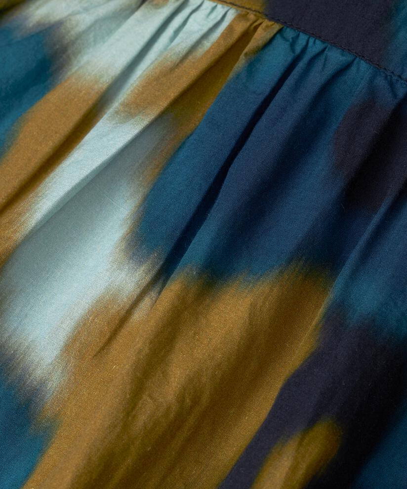 robe en coton imprimé avec patte de boutonnage et poches fendues, Celestial