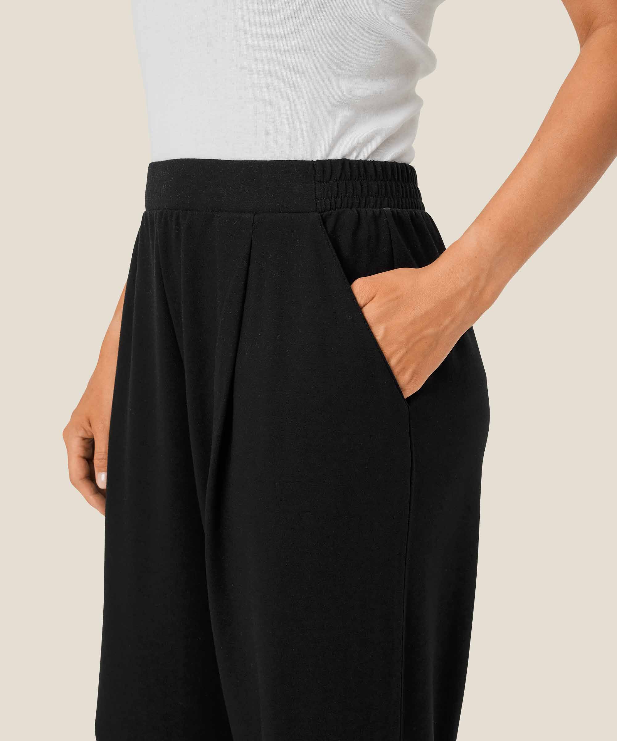 pantalon en jersey avec mollets, Black