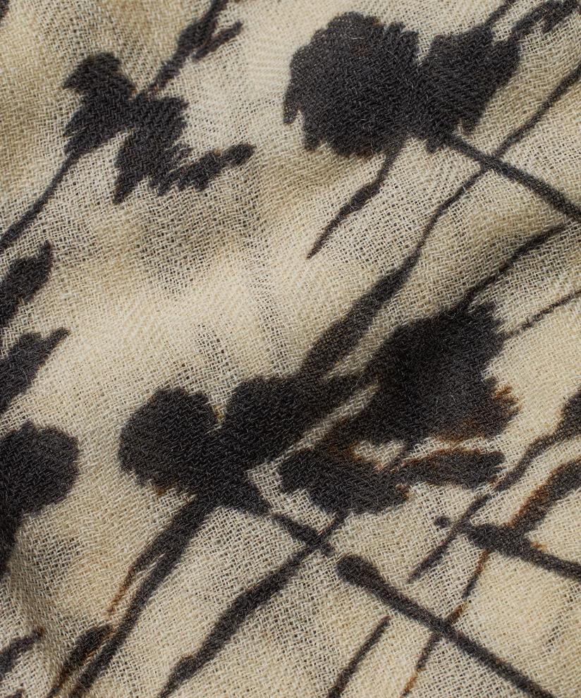 écharpe en laine fleurie, Black