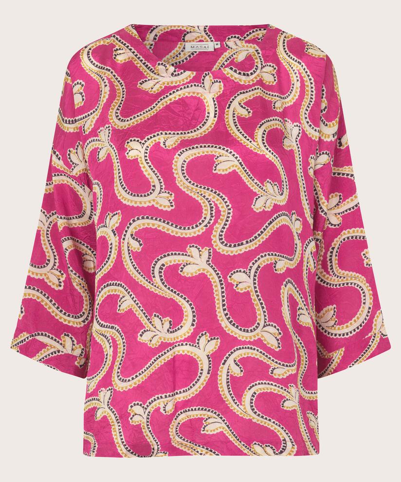 Blouse en viscose à manches 3/4, Wild Aster